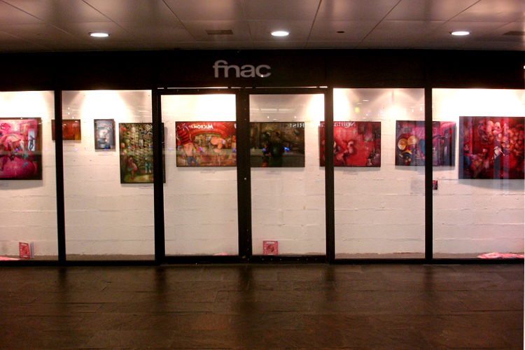 Exhibition Fnac Forum Des Halles Paris France On 06 Of Artwork Of Jeremie Baldocchi French And Figurative Contemporary Painter