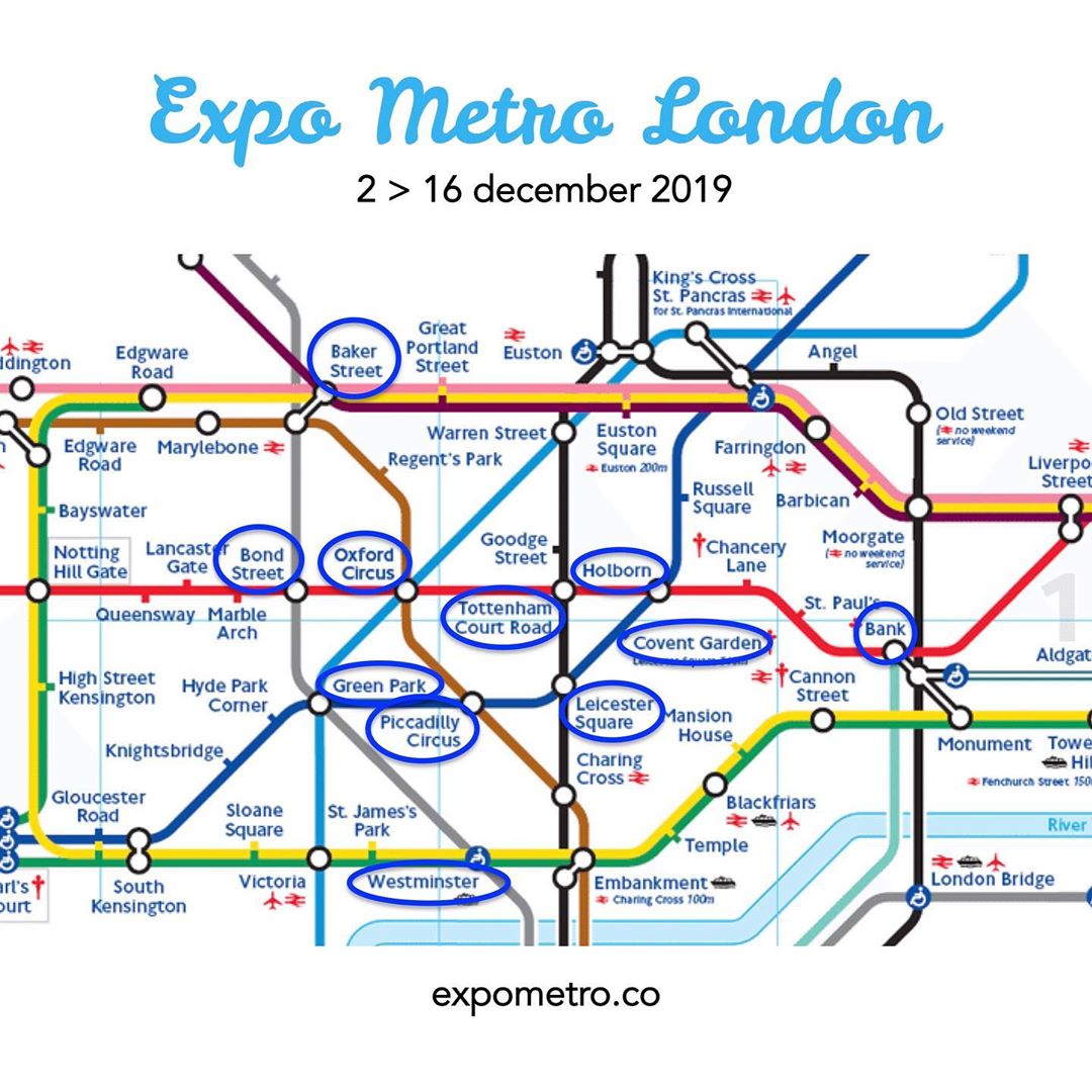 Group exhibition Collective exhibition in the London Underground from 1st to 15th of December 2019