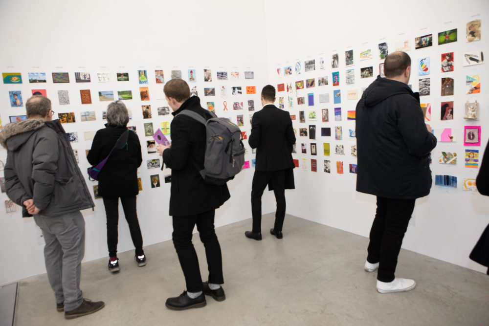 Exhibition Sale of artist’s postcard Visual Aids New York USA on