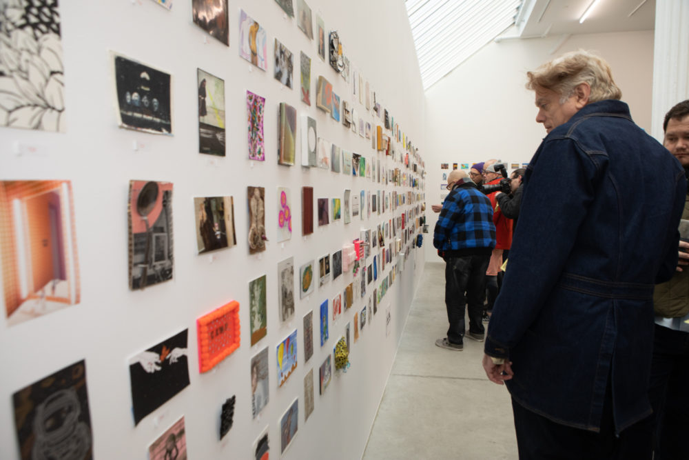 Exhibition Sale of artist’s postcard Visual Aids New York USA on