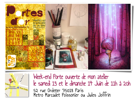 Solo exhibition: Open artists’ studios in the district of Goutte d’Or 2015 – Paris – France June 13 and 14, 2015
