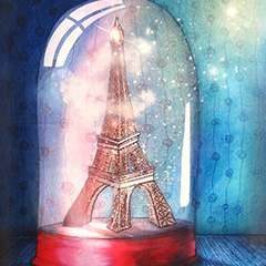 Artwork:Paris under glass 