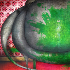 Artwork: Elephant painted green