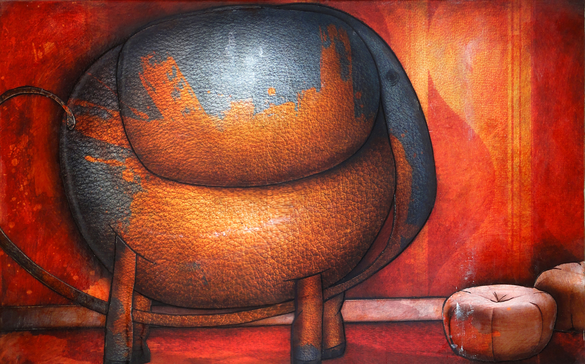 Artwork: Elephant painted orange