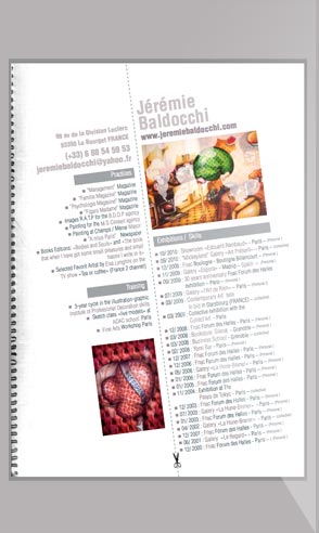Artistic resume of the painter Jeremie Baldocchi English version in PDF format